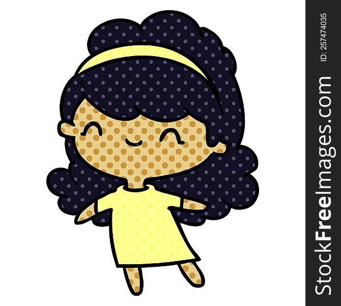 Cartoon Kawaii Girl With Head Band