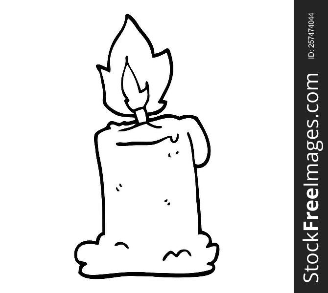 line drawing cartoon burning candle