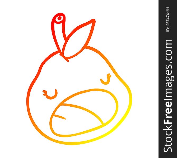 Warm Gradient Line Drawing Cute Pear