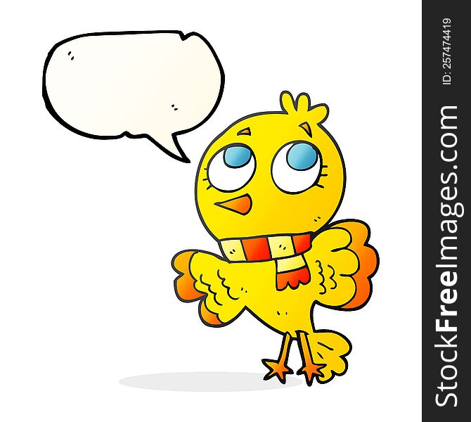 cute freehand drawn speech bubble cartoon bird. cute freehand drawn speech bubble cartoon bird