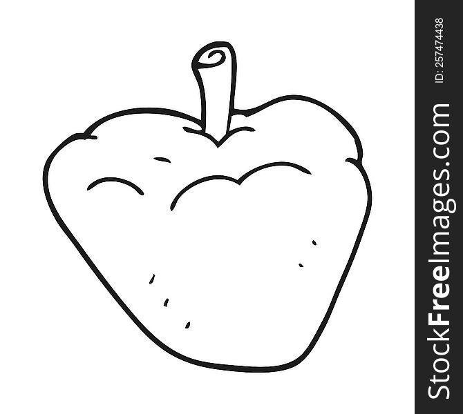 Black And White Cartoon Organic Apple