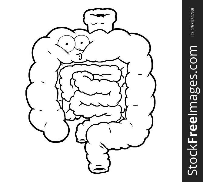 cartoon surprised intestines. cartoon surprised intestines