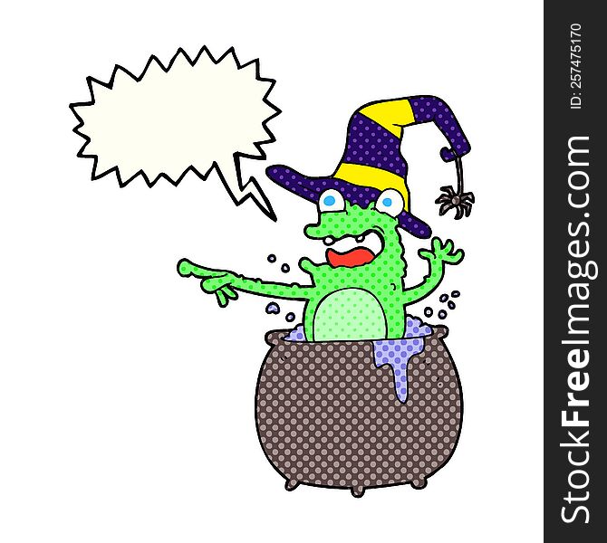 freehand drawn comic book speech bubble cartoon halloween toad