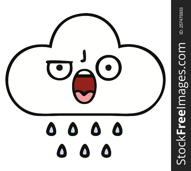cute cartoon of a rain cloud. cute cartoon of a rain cloud