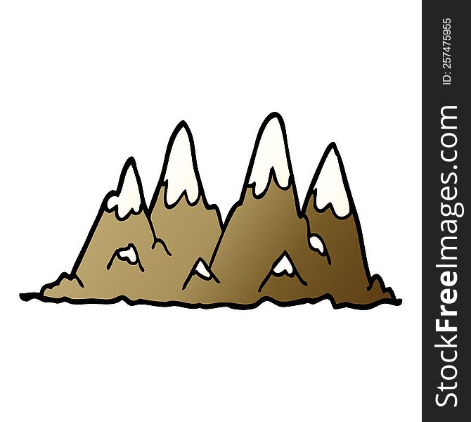 Cartoon Doodle Mountain Range