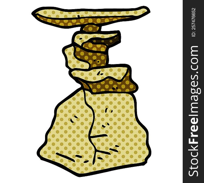 cartoon doodle stacked rocks