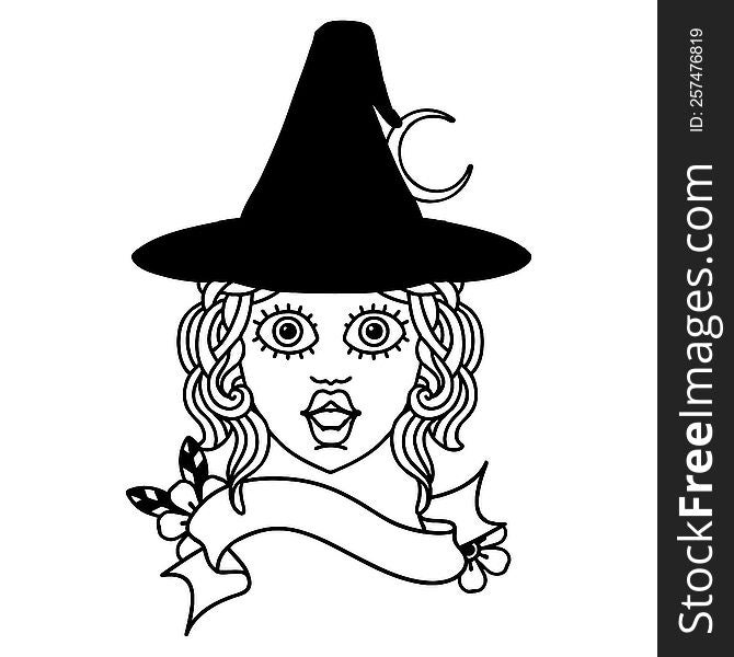 Human Witch Character Face Illustration