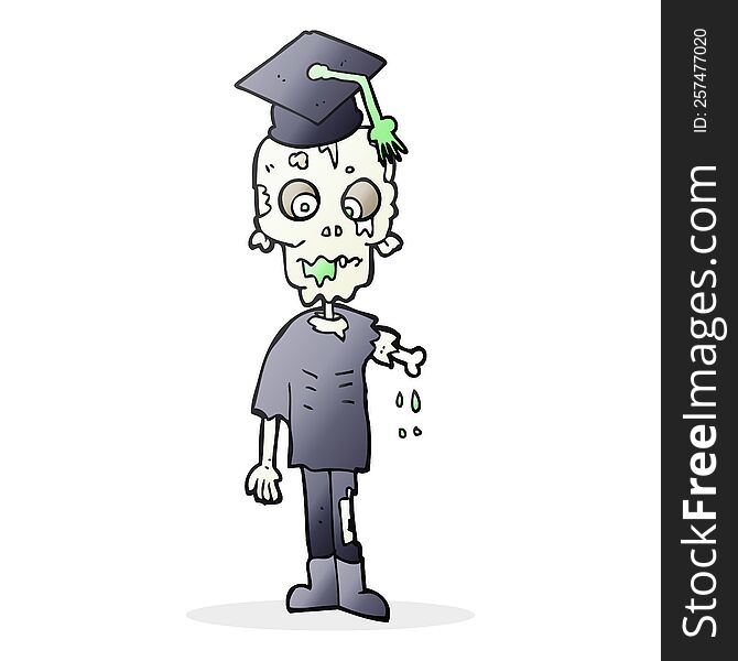 freehand drawn cartoon zombie student