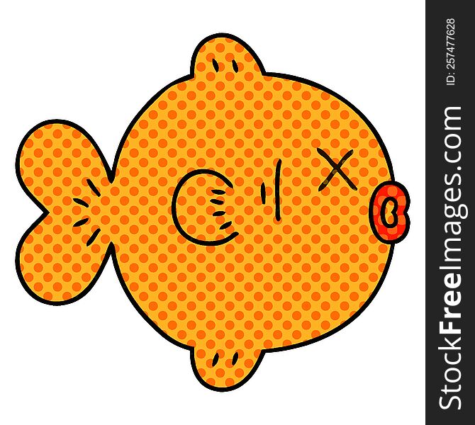 Quirky Comic Book Style Cartoon Fish