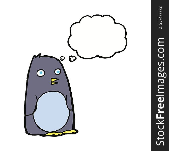 Cartoon Penguin With Thought Bubble