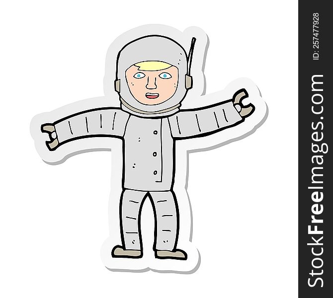 sticker of a cartoon space man