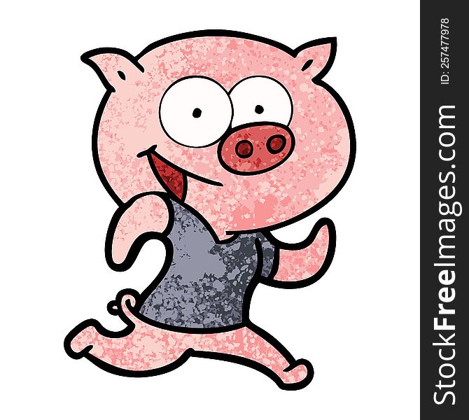 cheerful pig exercising cartoon. cheerful pig exercising cartoon