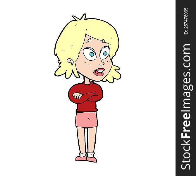 cartoon surprised woman