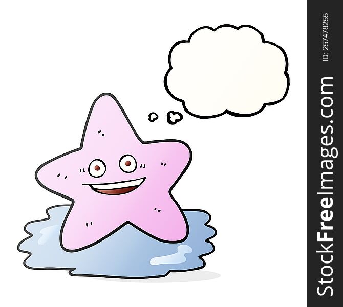 freehand drawn thought bubble cartoon starfish