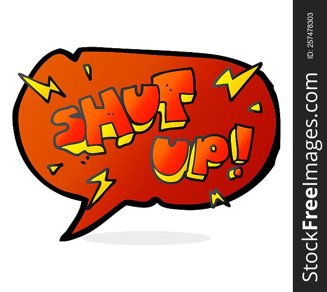 Speech Bubble Cartoon Shut Up! Symbol