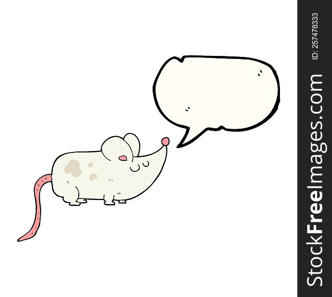 Cute Speech Bubble Cartoon Mouse