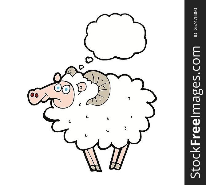 cartoon ram with thought bubble