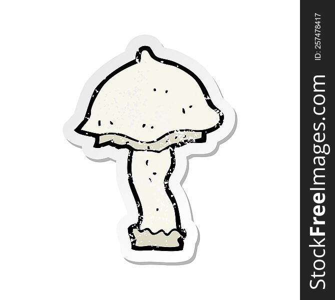 retro distressed sticker of a cartoon mushroom