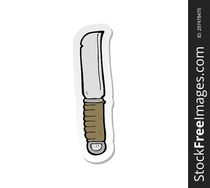 sticker of a cartoon knife