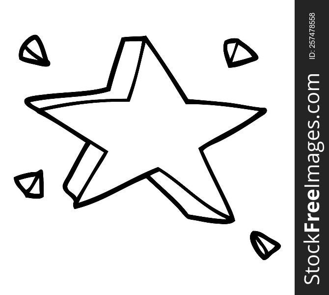 Line Drawing Cartoon Star