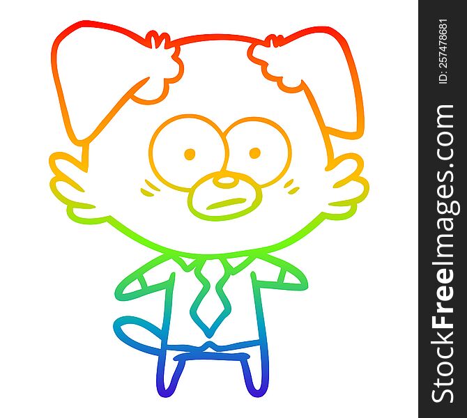 Rainbow Gradient Line Drawing Nervous Dog Boss