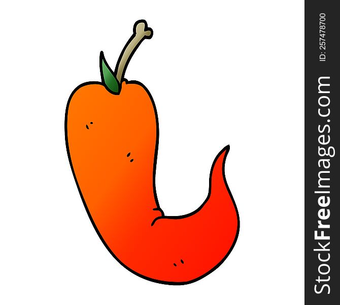 cartoon doodle red hot chilli pepper