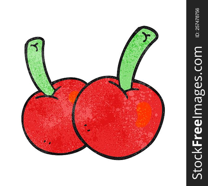 freehand drawn texture cartoon cherries