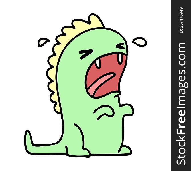 cartoon of a dinosaur crying due to regular mass extinction events. cartoon of a dinosaur crying due to regular mass extinction events