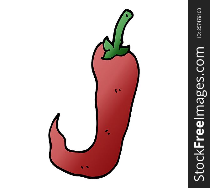 cartoon doodle red hot chilli pepper