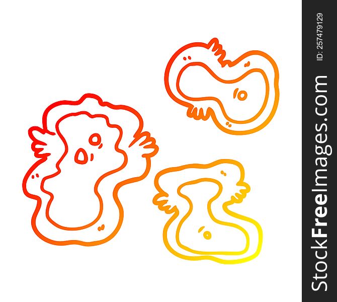 warm gradient line drawing of a cartoon germs