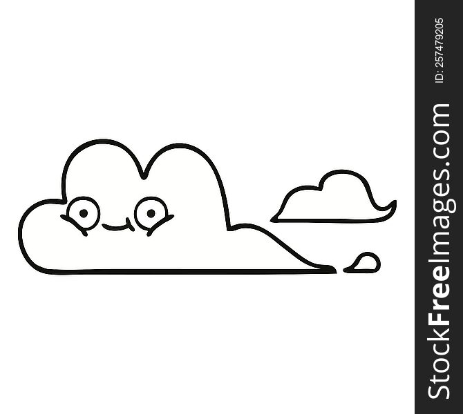 cute cartoon of a white cloud. cute cartoon of a white cloud