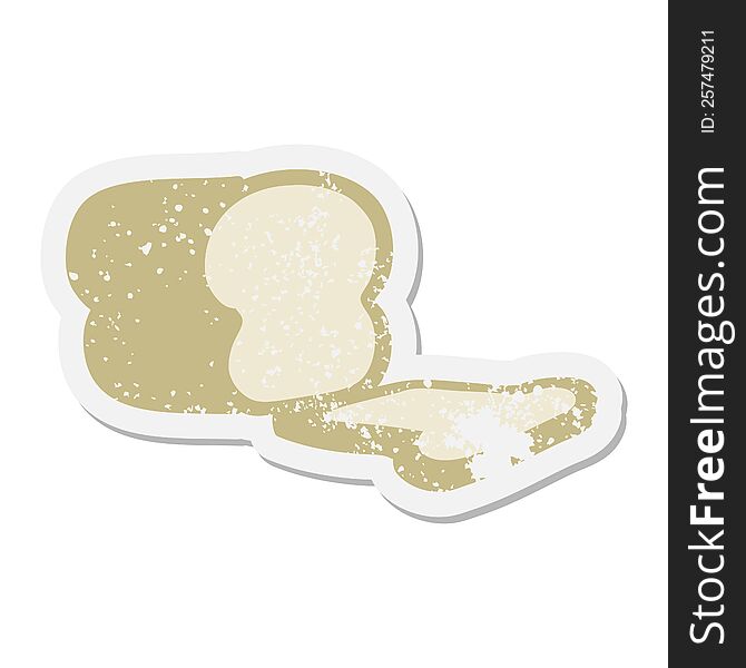 Sliced Loaf Of Bread Grunge Sticker