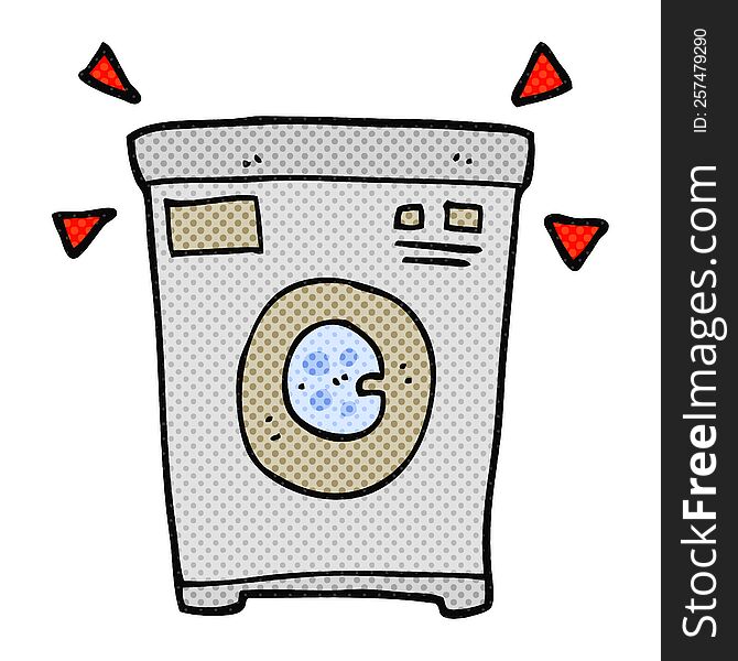 freehand drawn cartoon washing machine