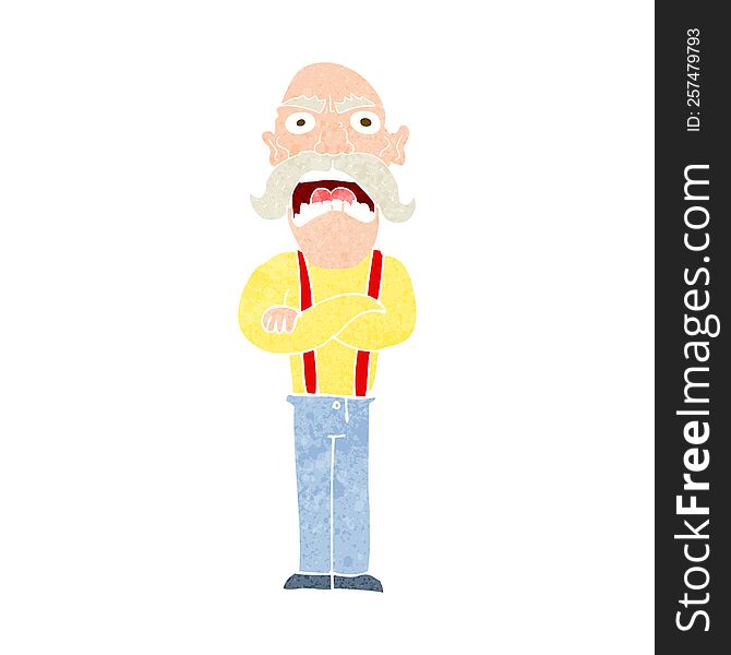 Cartoon Shocked Old Man