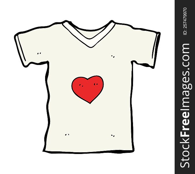 cartoon t shirt with love heart