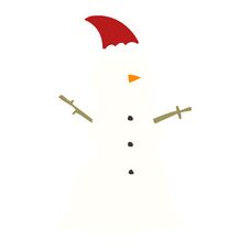 Flat Color Style Cartoon Snowman Stock Photos