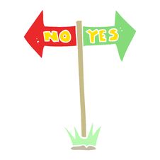 Flat Color Illustration Of A Cartoon Yes And No Sign Royalty Free Stock Photos Flat Color Illustration Of A Cartoon Yes And No Sign Royalty Free Stock Photos