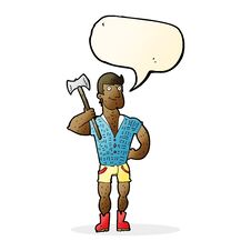 Free Cartoon Lumberjack With Speech Bubble Stock Photography - 257485972