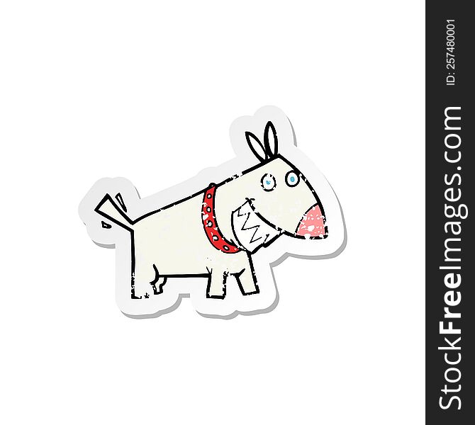 retro distressed sticker of a cartoon dog