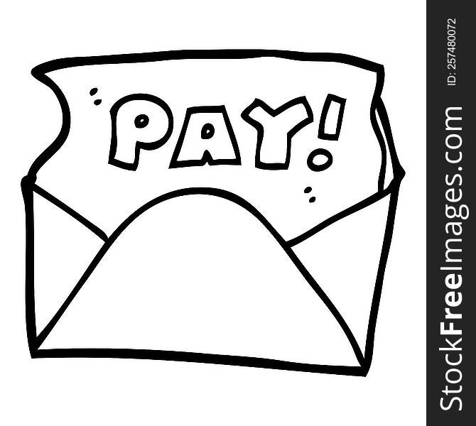 Black And White Cartoon Pay Packet