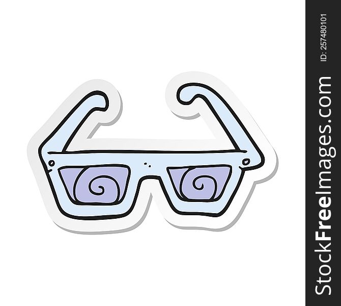 sticker of a cartoon 3D glasses