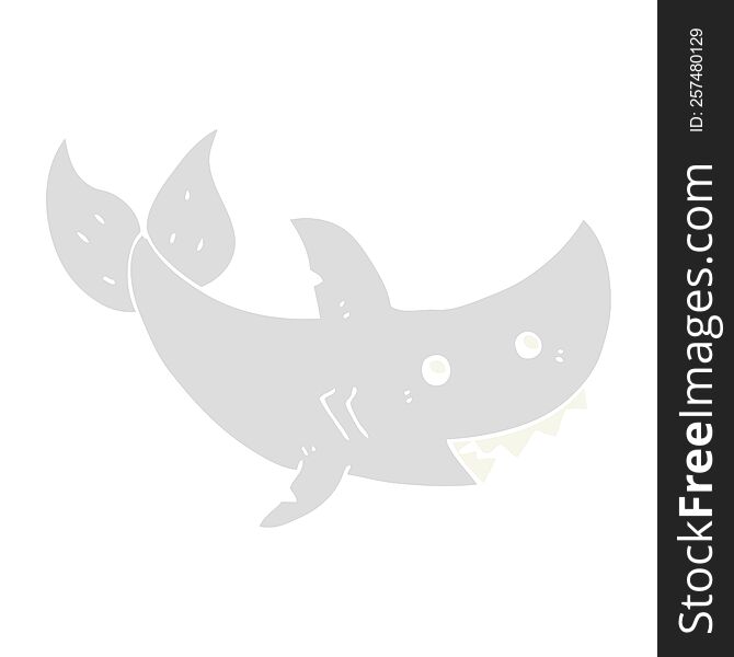 Flat Color Style Cartoon Shark