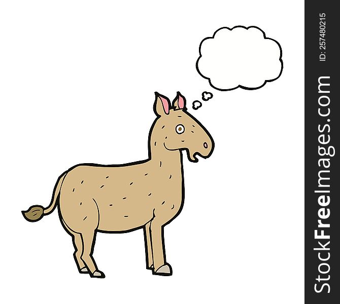 Cartoon Mule With Thought Bubble