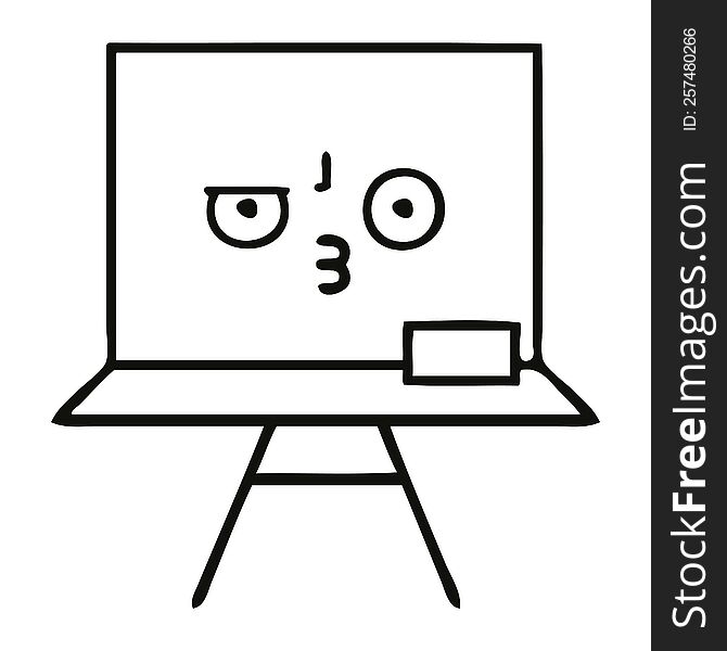 Line Drawing Cartoon White Board