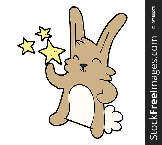 cartoon doodle happy bunny