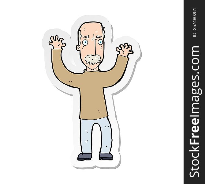 sticker of a cartoon angry dad