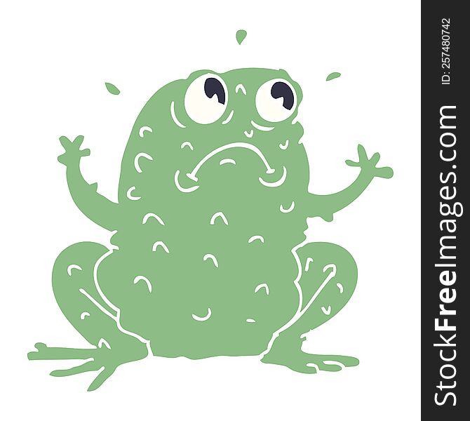 cartoon doodle nervous toad