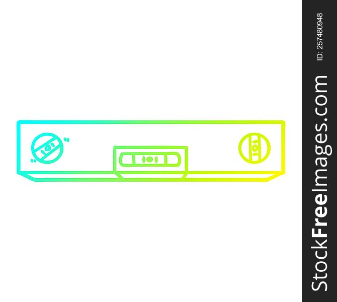 cold gradient line drawing cartoon spirit level