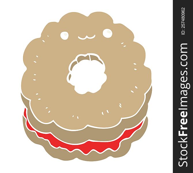 Flat Color Style Cartoon Biscuit