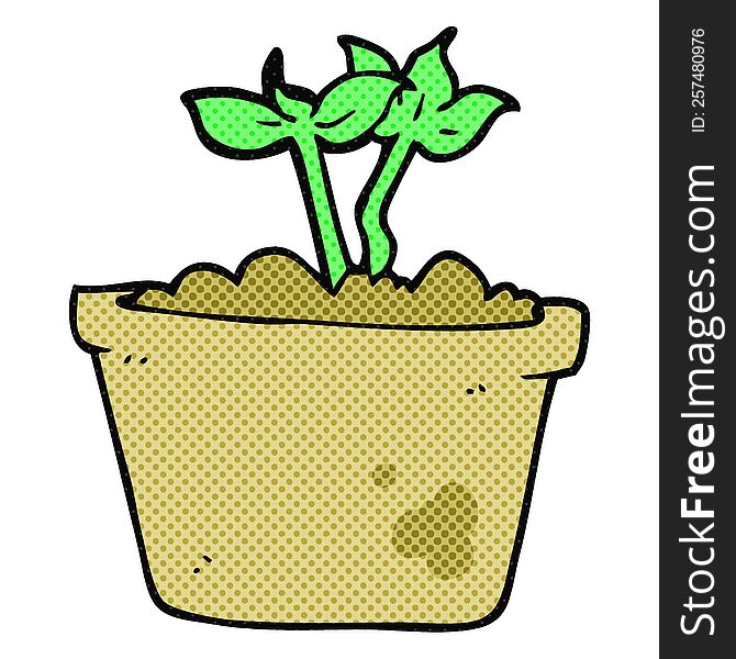 freehand drawn cartoon sprouting plant